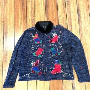 Vintage Christmas sweater designers studio small ugly